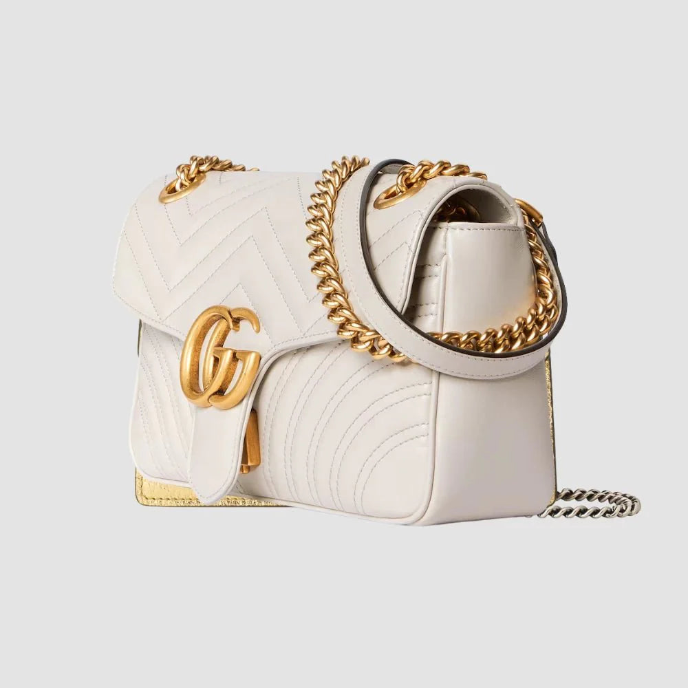 Gucci GG Marmont Small Shoulder Bag (White)