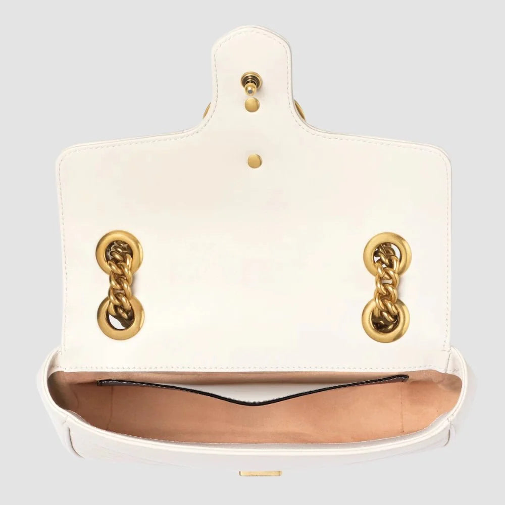 Gucci GG Marmont Mini Shoulder Bag (White)