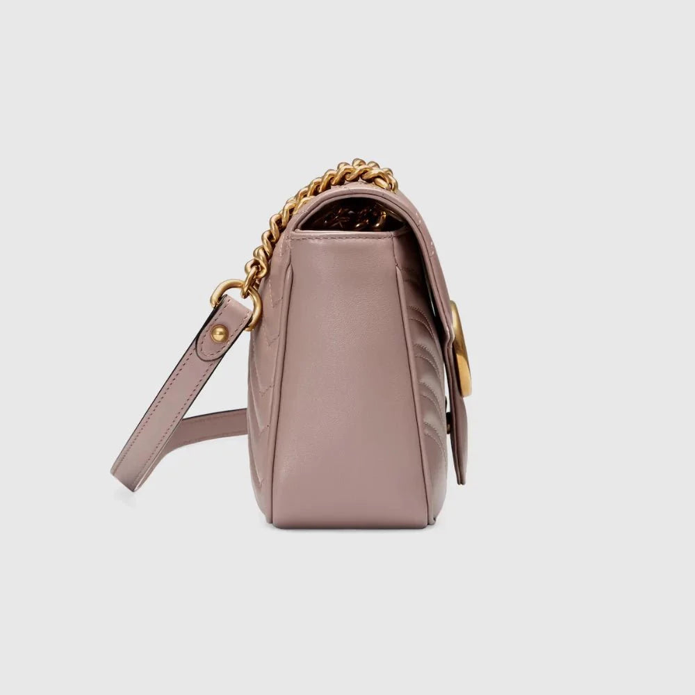 Gucci GG Marmont Small Shoulder Bag (Dusty Pink)