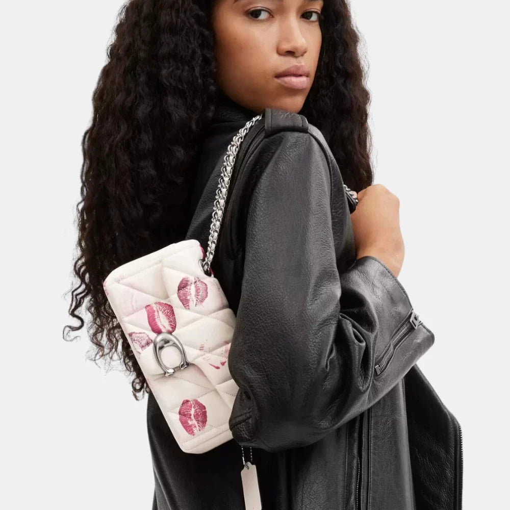 Coach Quilted Tabby Shoulder Bag With Lip Print