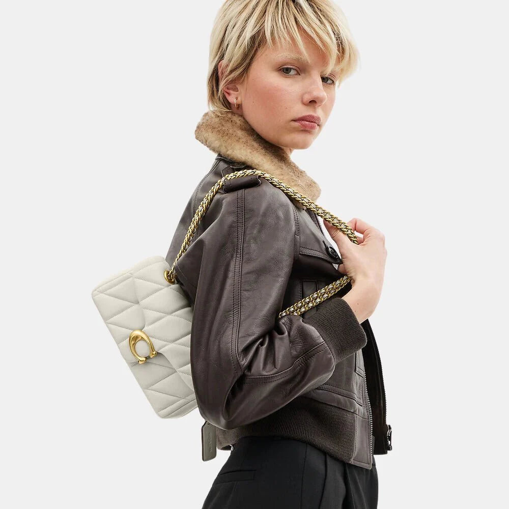 Coach Quilted Tabby 20 Shoulder Bag (Chalk)