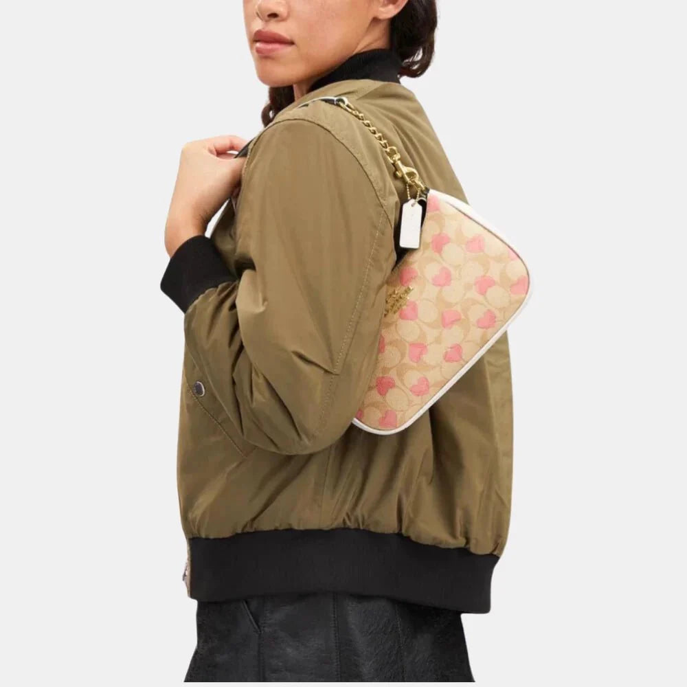 Coach Teri Shoulder Bag in Signature Canvas with Heart Print