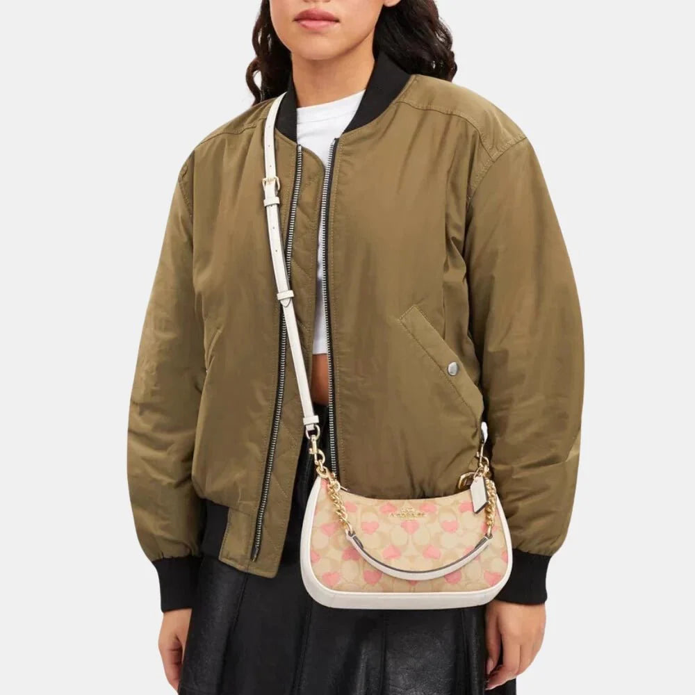 Coach Teri Shoulder Bag in Signature Canvas with Heart Print