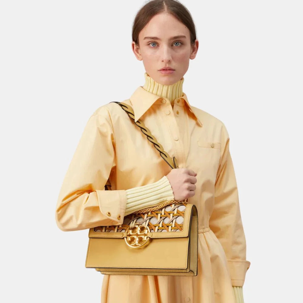 Tory Burch Miller Basket Weave Shoulder Bag