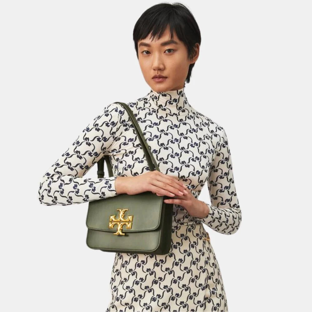 Tory Burch Large Eleanor Convertible Shoulder Bag (Dark Ivy)