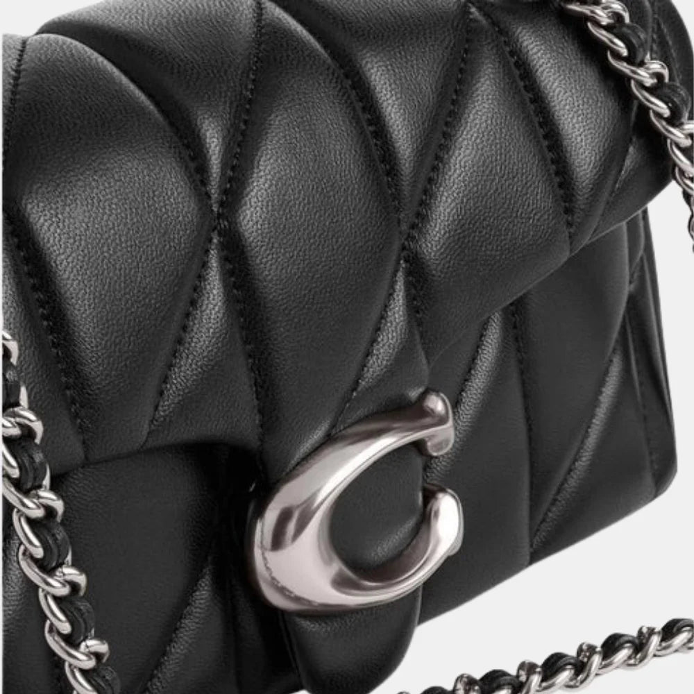 Coach Quilted Tabby 20 Shoulder Bag (Black/Silver)