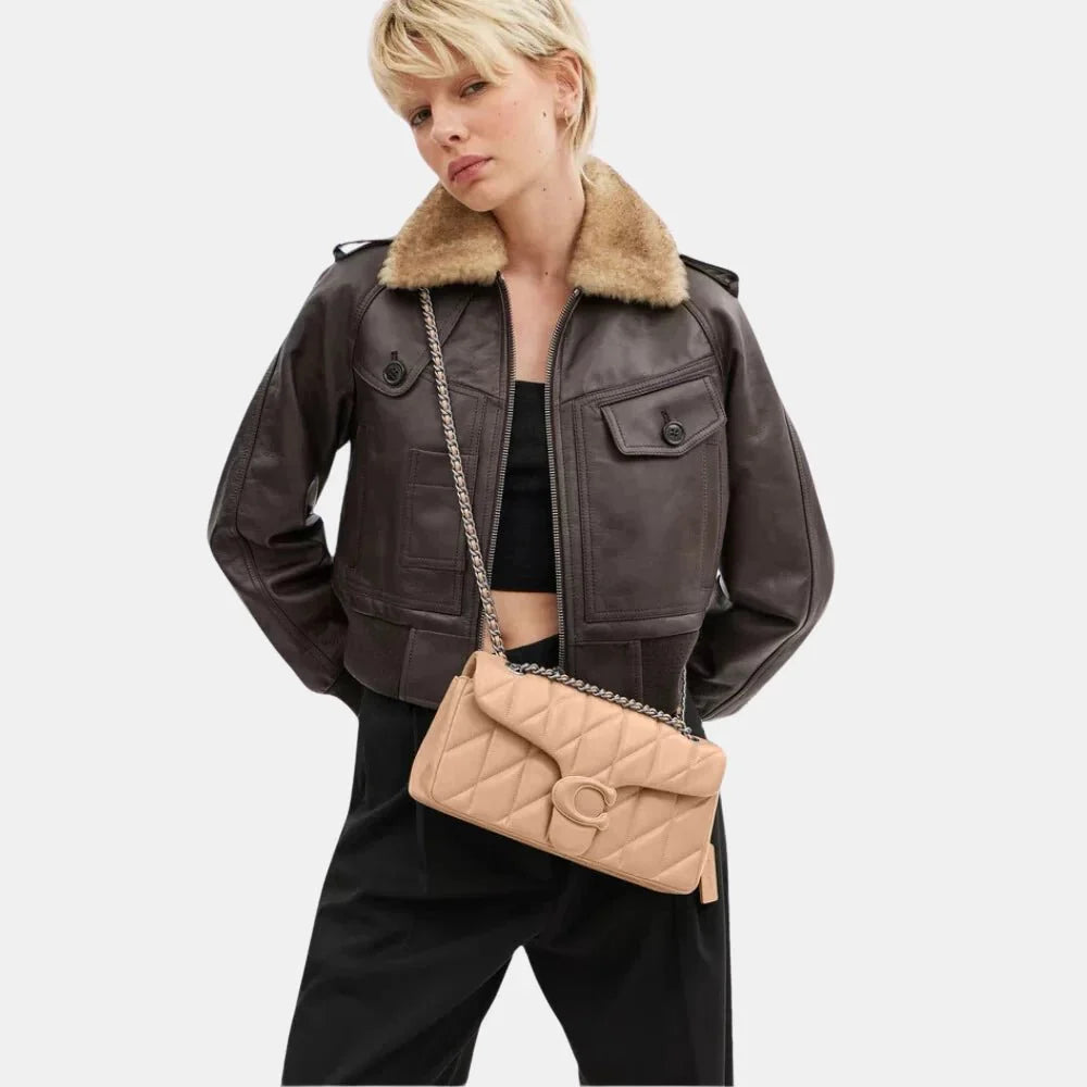 Coach Quilted Tabby 26 Shoulder Bag (Buff)