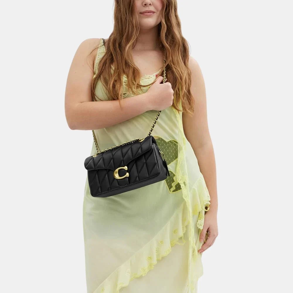 Coach Quilted Tabby 26 Shoulder Bag (Black/Gold)