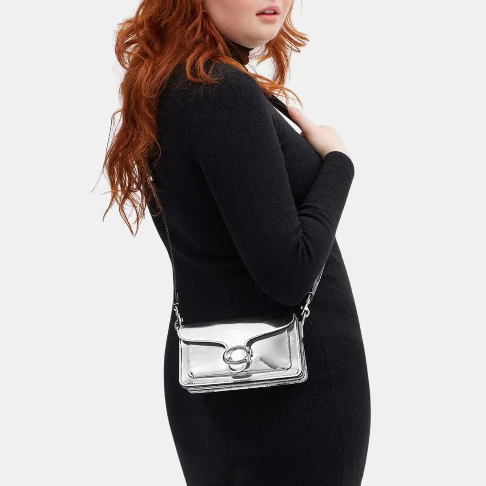 Coach Tabby 20 Signature Metallic Leather Shoulder Bag
