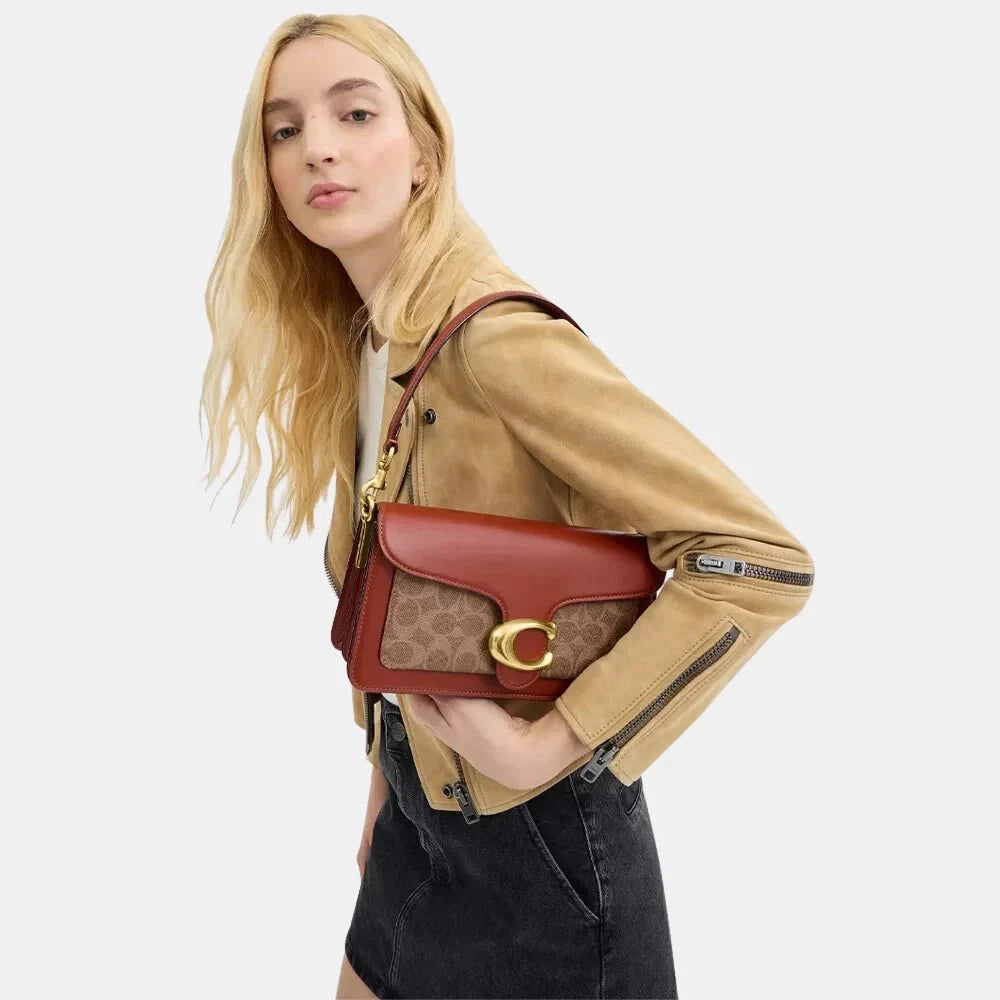 Coach Tabby 26 Shoulder Bag In Signature Canvas (Tan/Rust)