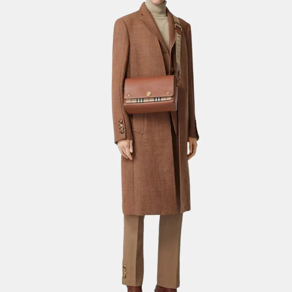 Burberry Leather Vintage Check Note Crossbody Bag