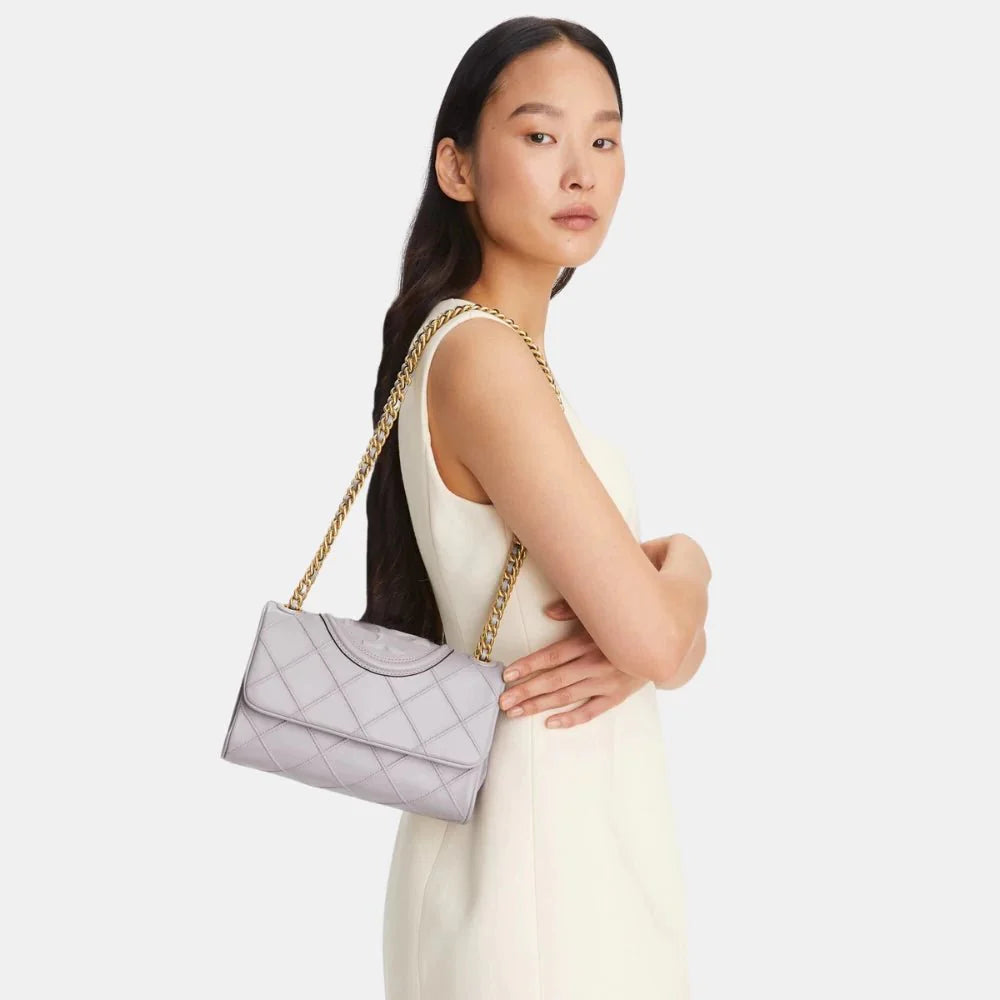 Tory Burch Fleming Soft Convertible Shoulder Bag (Bay Gray)