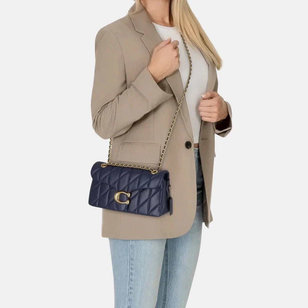 Coach Quilted Tabby Shoulder Bag (Navy Blue)