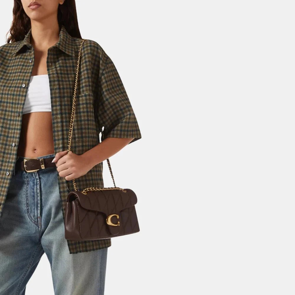 Coach Quilted Tabby Shoulder Bag (Brown)