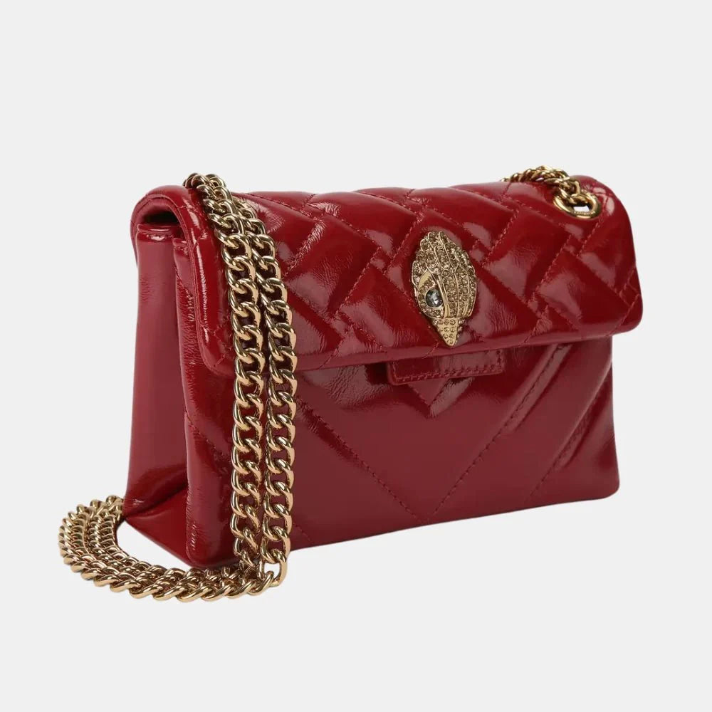 Kurt Geiger Large Leather Kensington Shoulder Bag (Maroon)