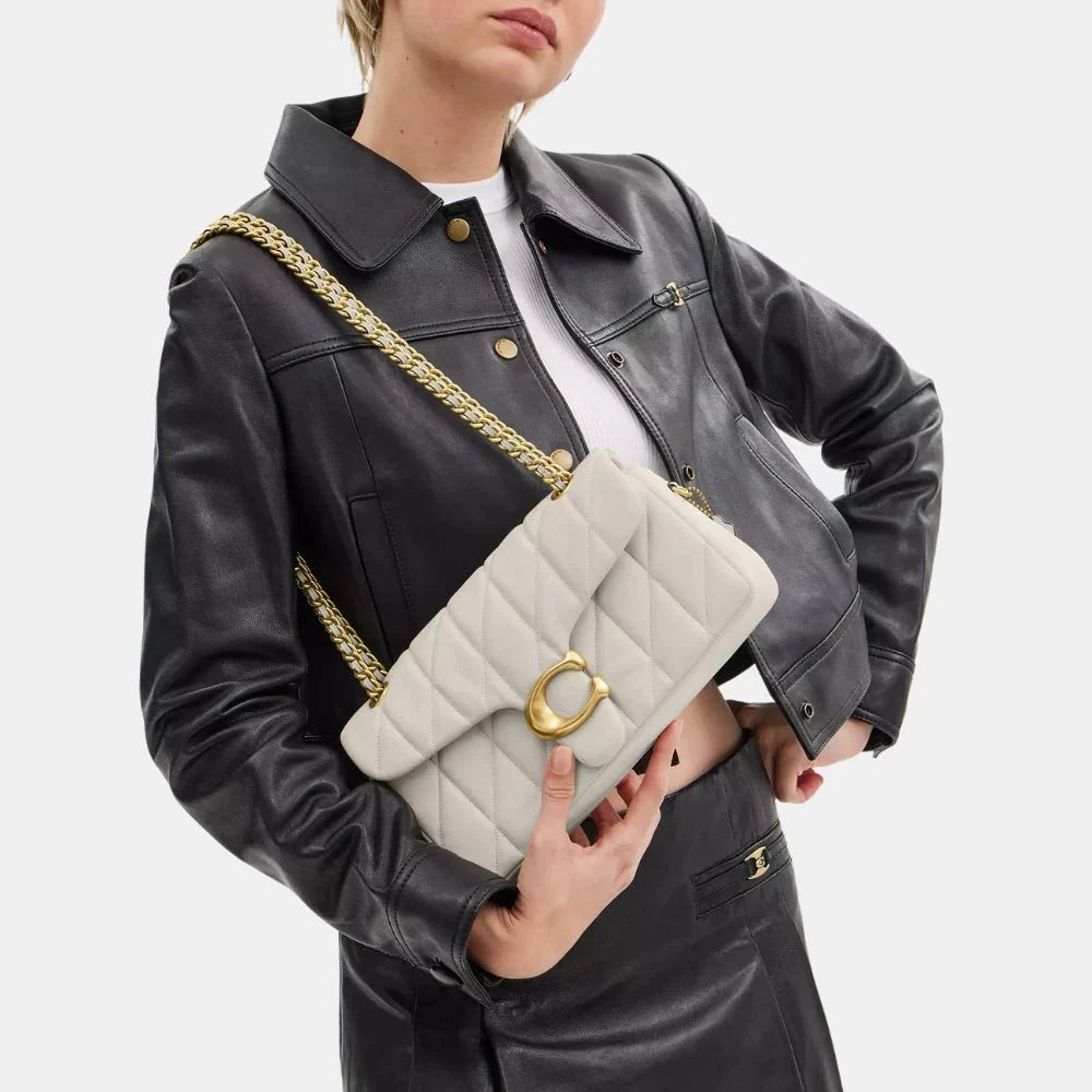 Coach Quilted Tabby 26 Shoulder Bag (Chalk)