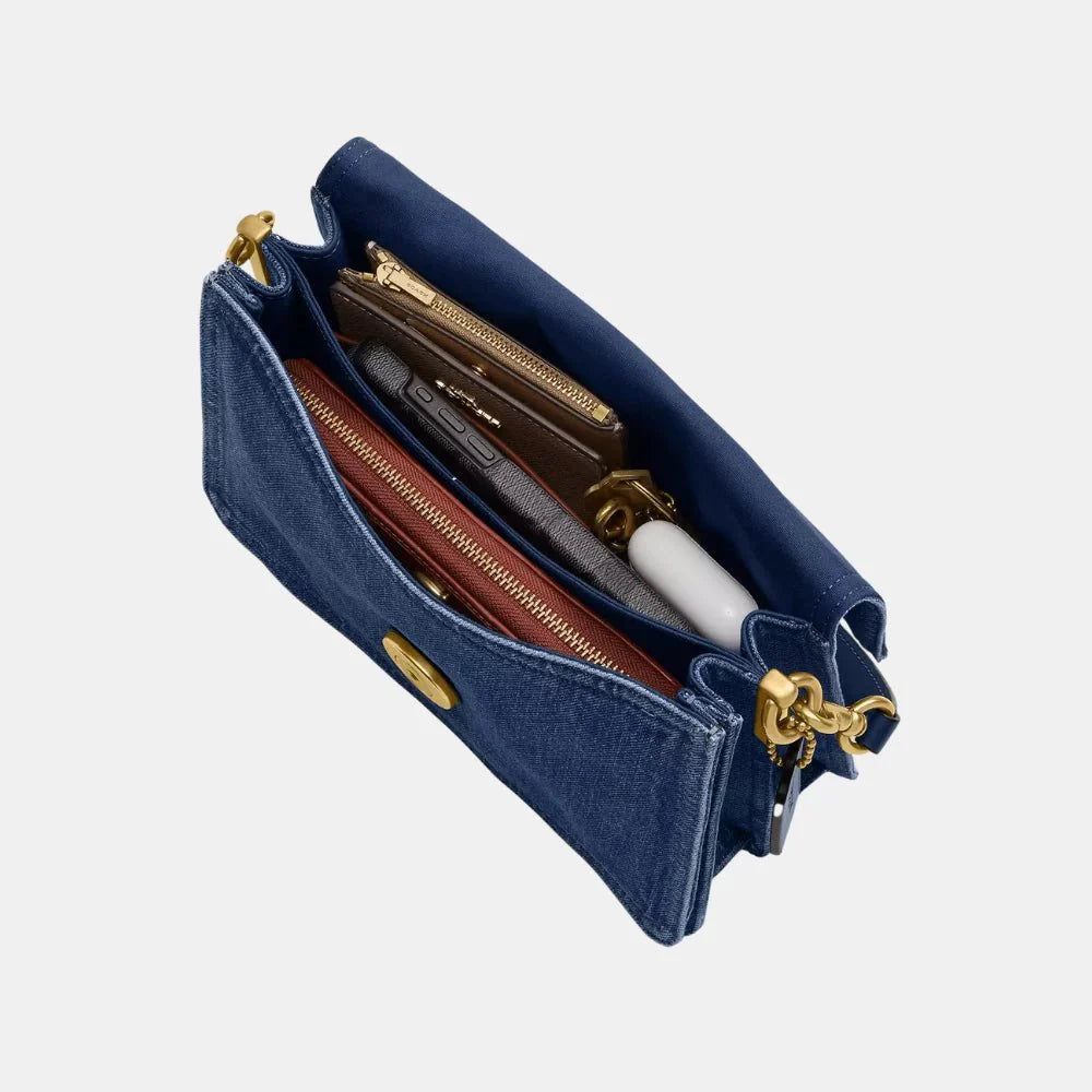 Coach Chain Tabby Shoulder Bag (Denim/Deep Blue)
