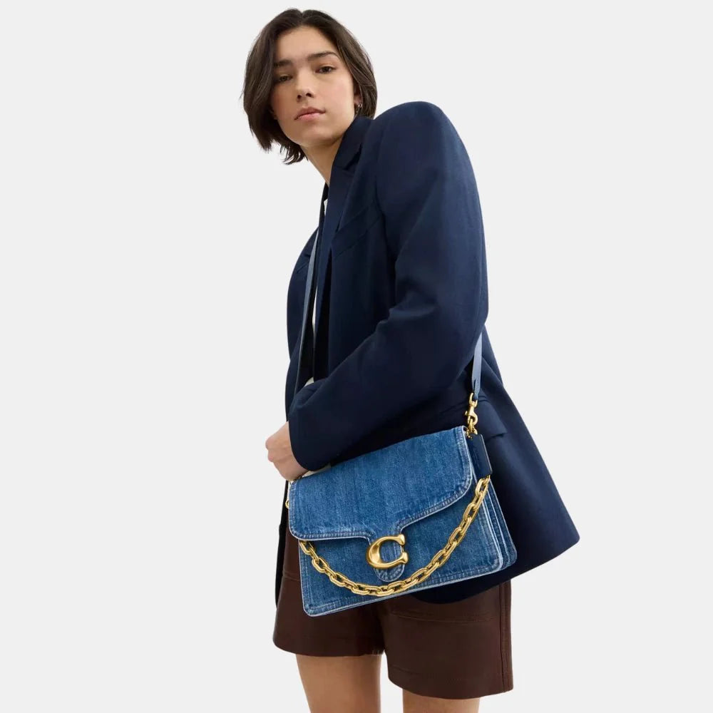 Coach Chain Tabby 30 Shoulder Bag (Denim/Deep Blue)