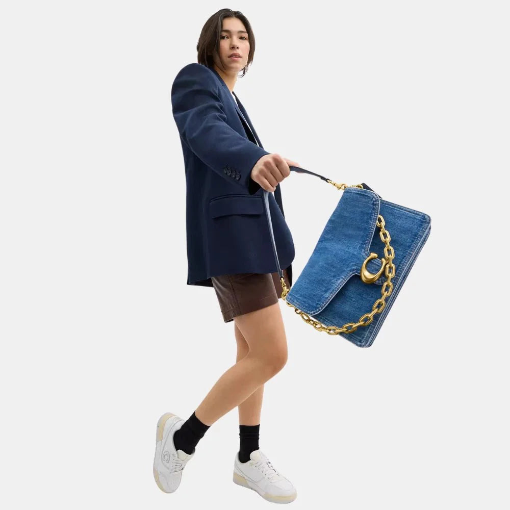 Coach Chain Tabby 30 Shoulder Bag (Denim/Deep Blue)