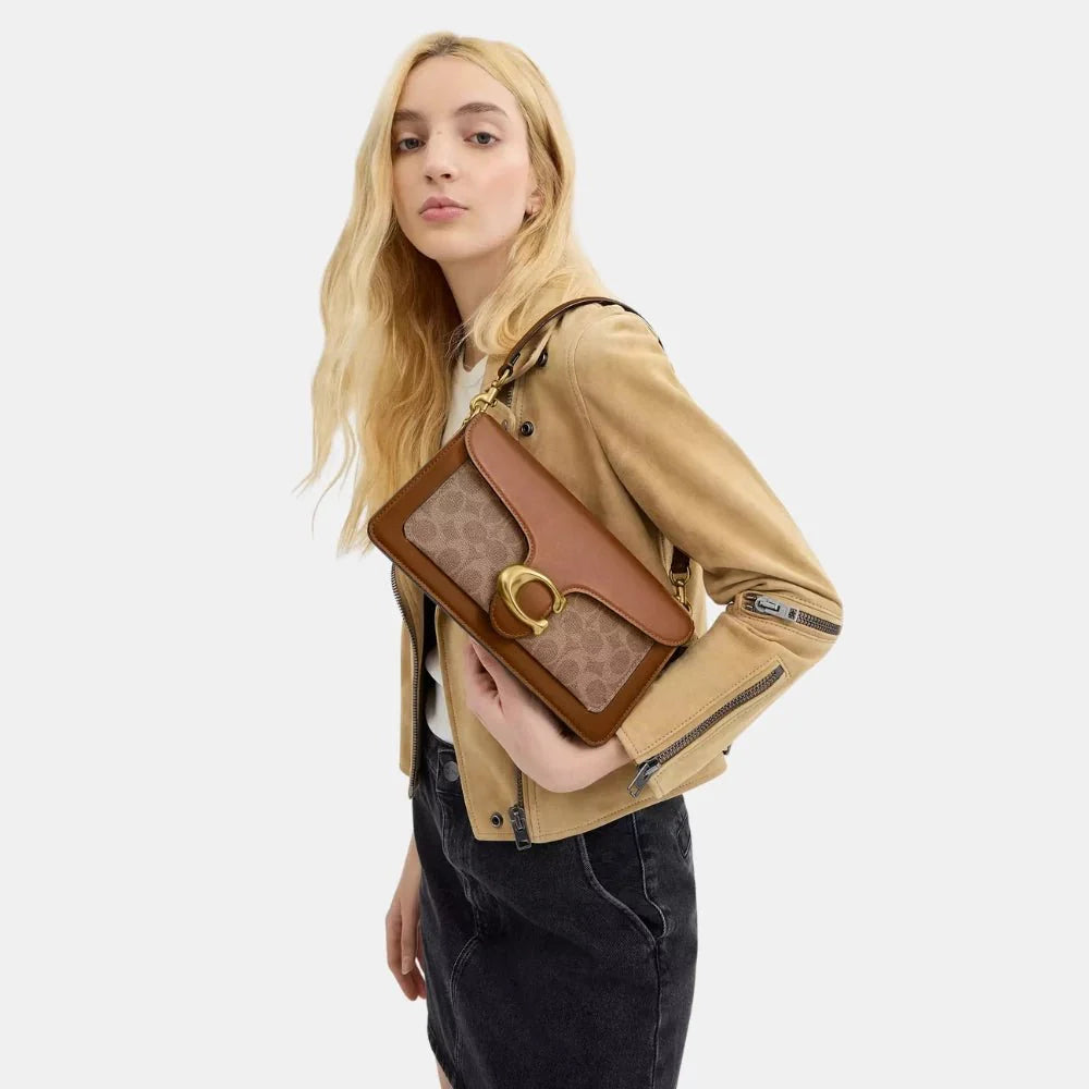 Coach Tabby Shoulder Bag 26 In Signature Canvas (Tan/Brown)