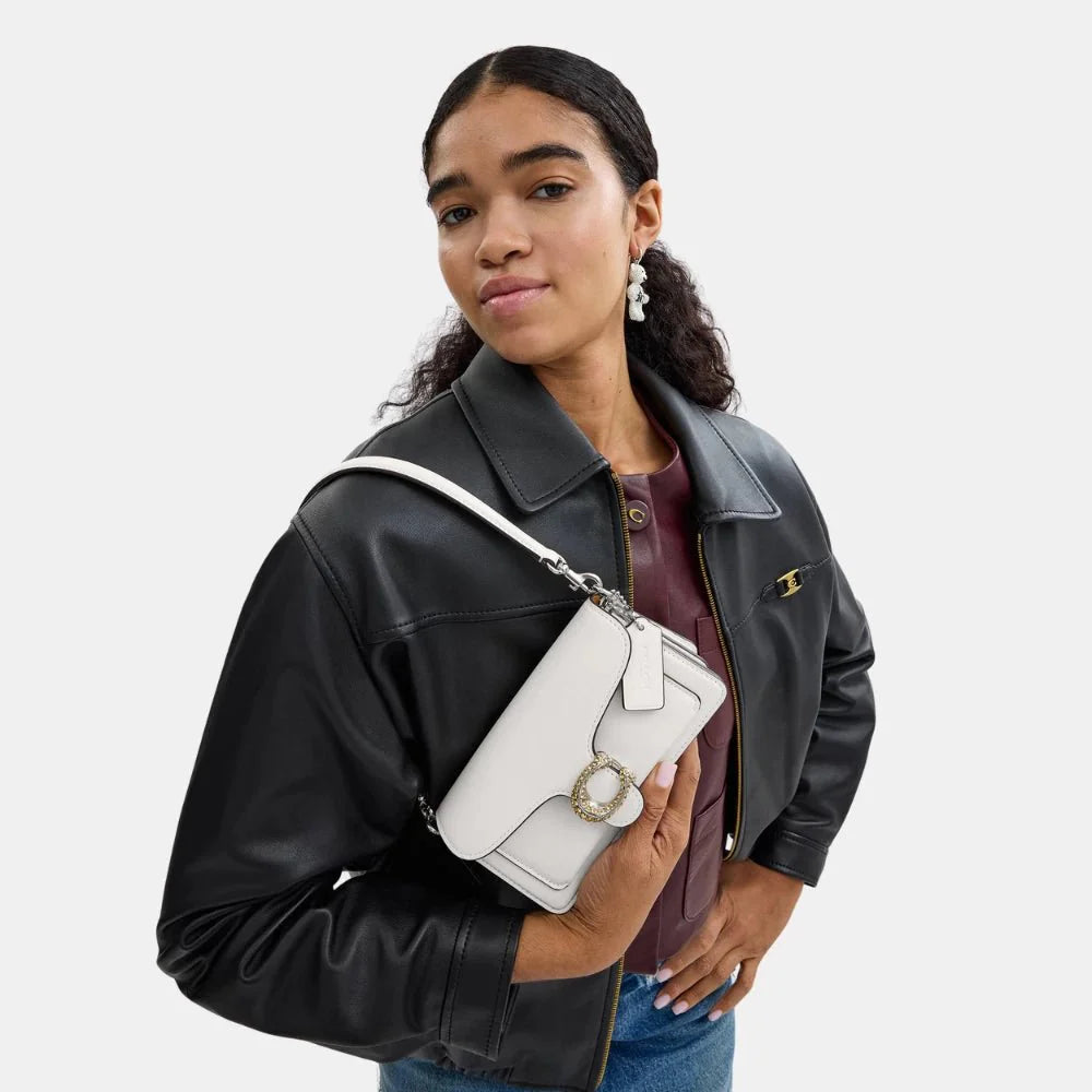 Coach Tabby 20 Shoulder Bag With Pave Crystal Embellished (Chalk)