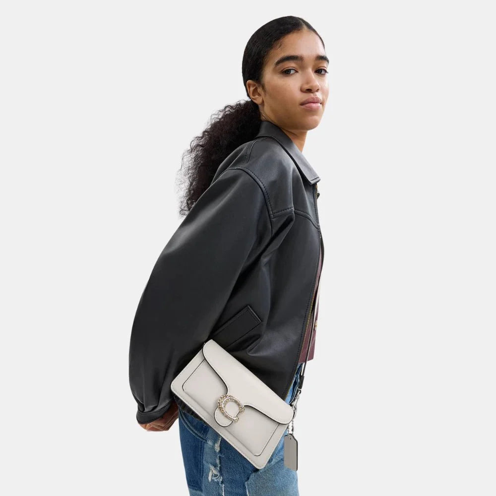 Coach Tabby 20 Shoulder Bag With Pave Crystal Embellished (Chalk)