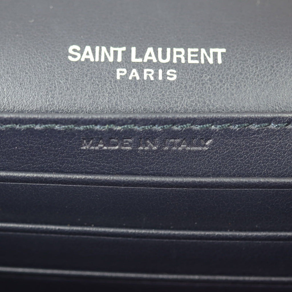 Saint Laurent Sunset Chain Wallet Croc-Embossed