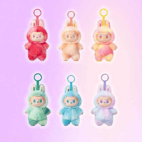 Peach Labubu Big Into Energy Monster Keychain  - 1 PC