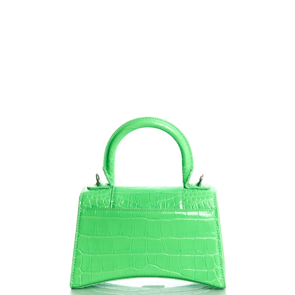 Balenciaga Top Handle Hourglass XS in Tempete, Exotic Effect Leather
