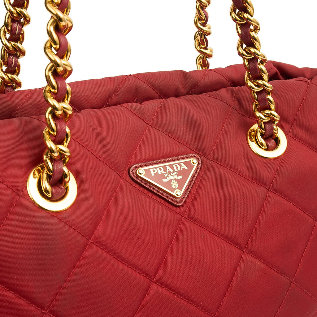Prada Tote Nylon Tote Bag in Red, Nylon