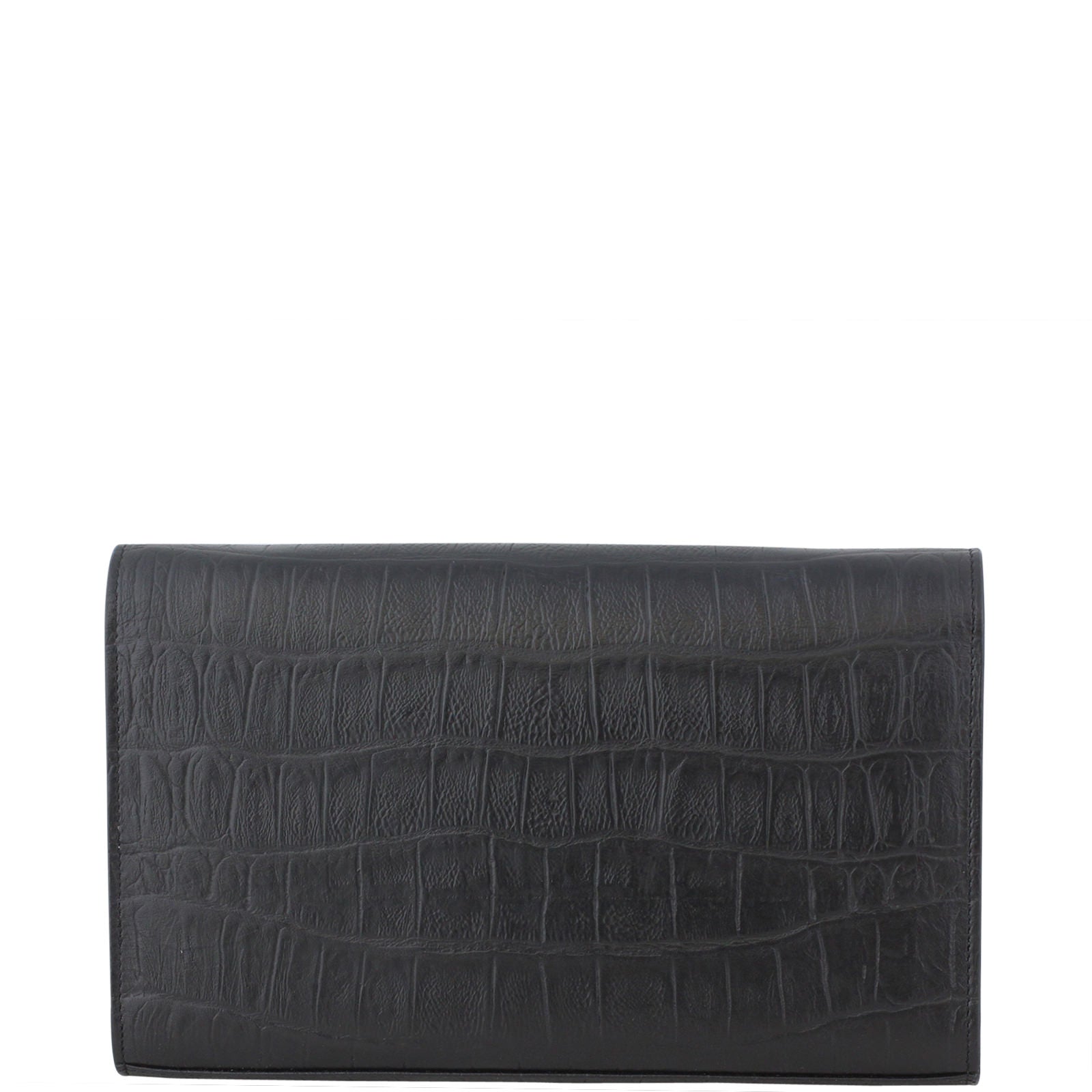 Saint Laurent Crocodile Embossed Chain Wallet