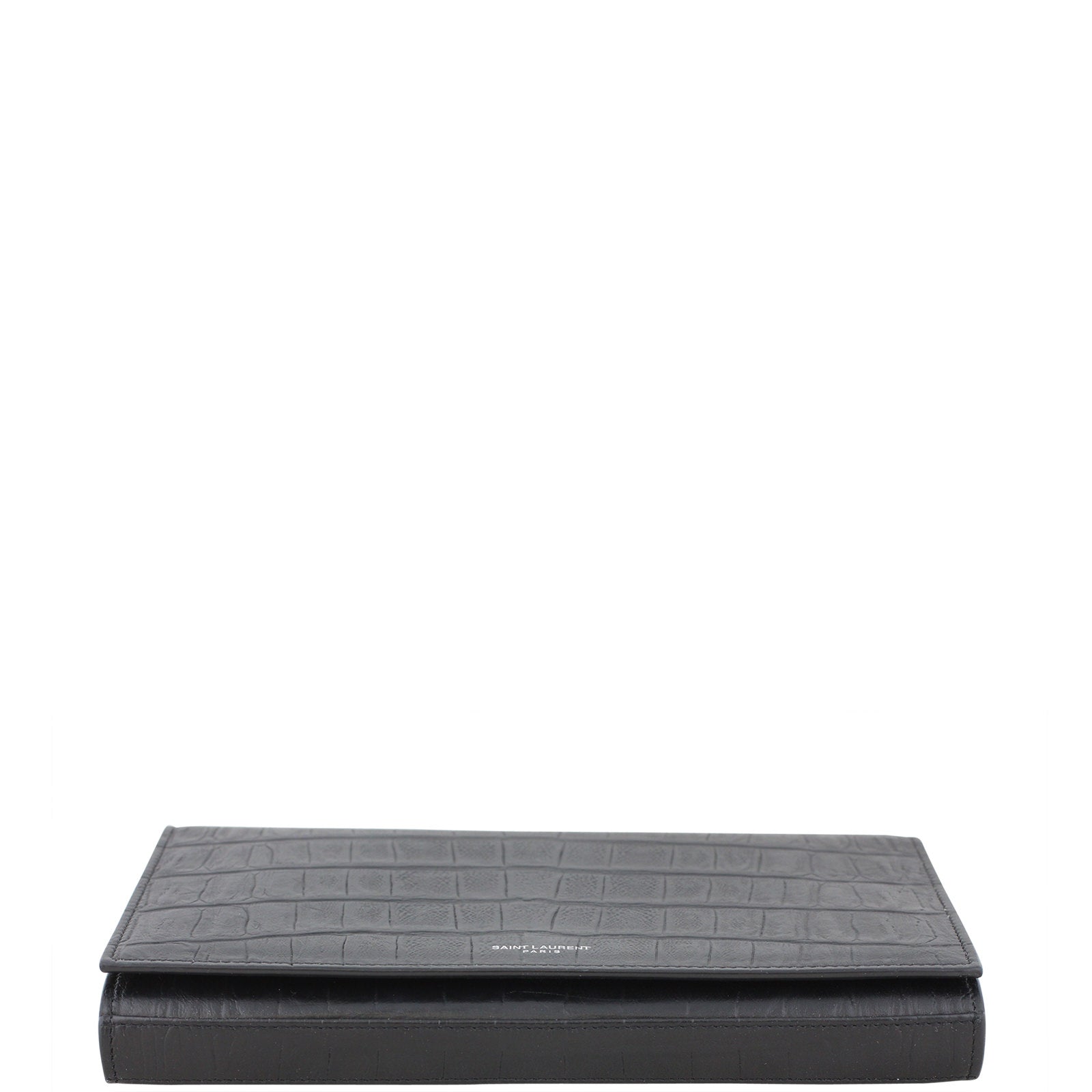 Saint Laurent Crocodile Embossed Chain Wallet