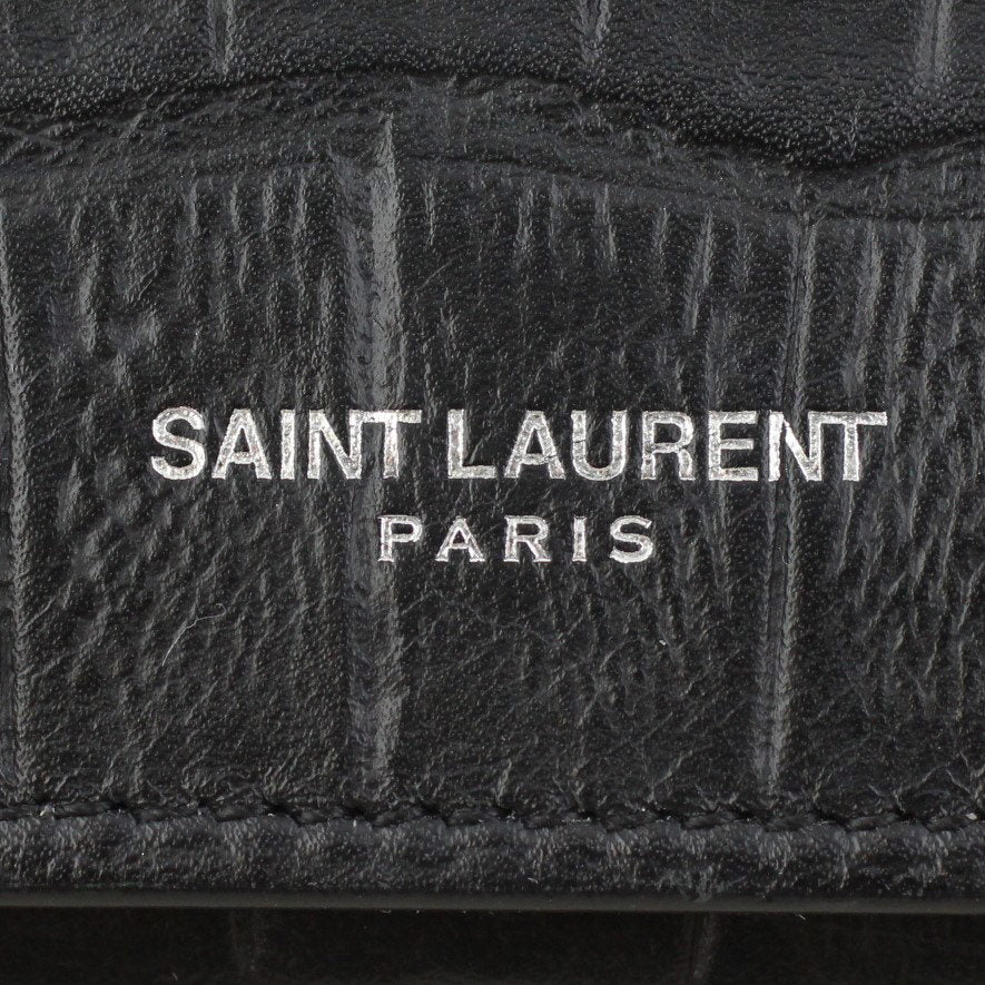 Saint Laurent Crocodile Embossed Chain Wallet