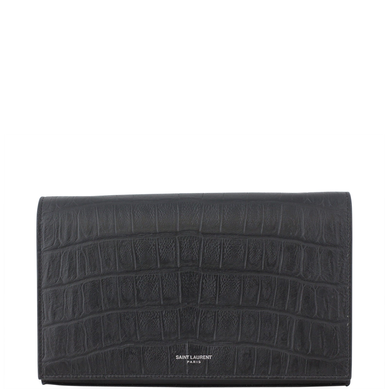 Saint Laurent Crocodile Embossed Chain Wallet