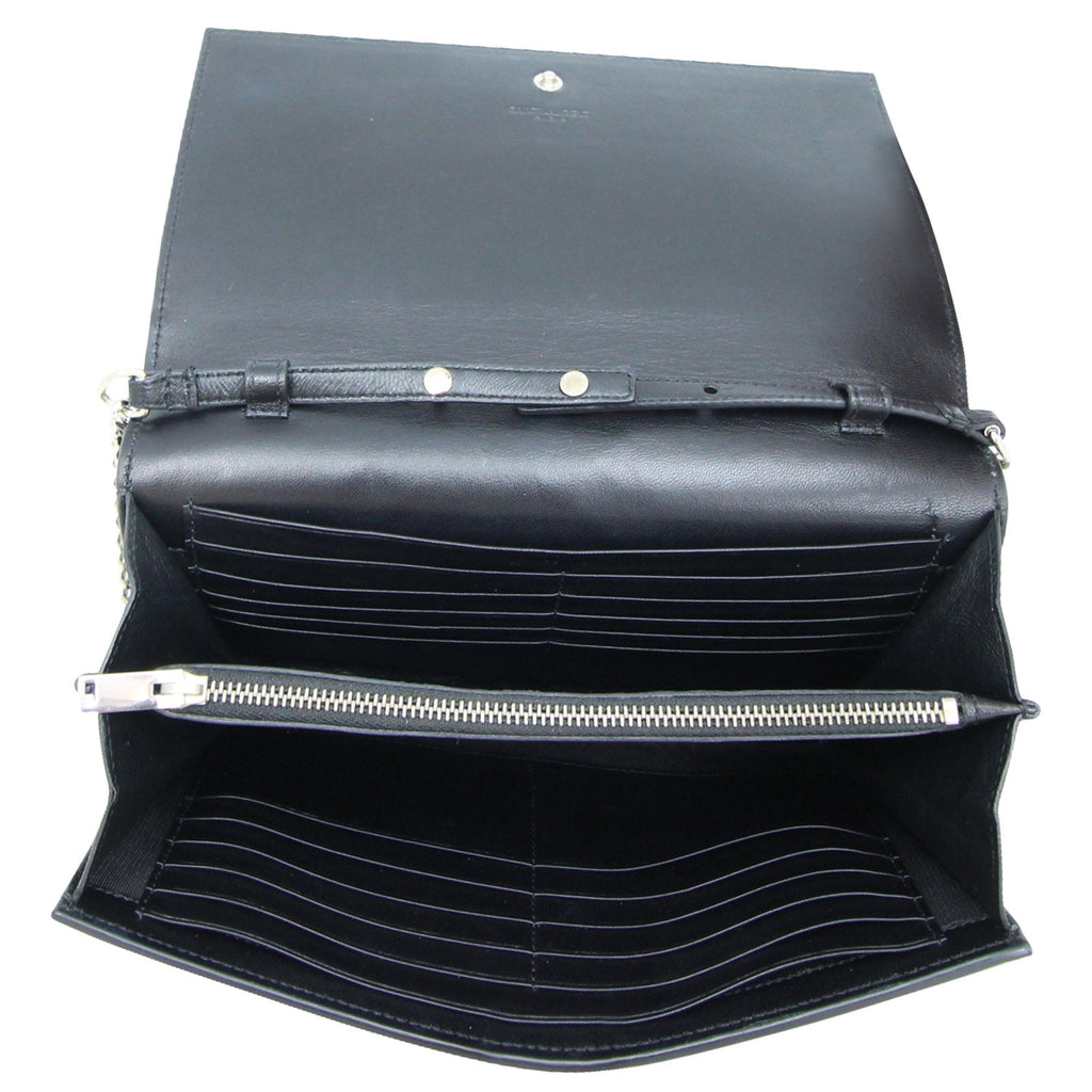 Saint Laurent Crocodile Embossed Chain Wallet