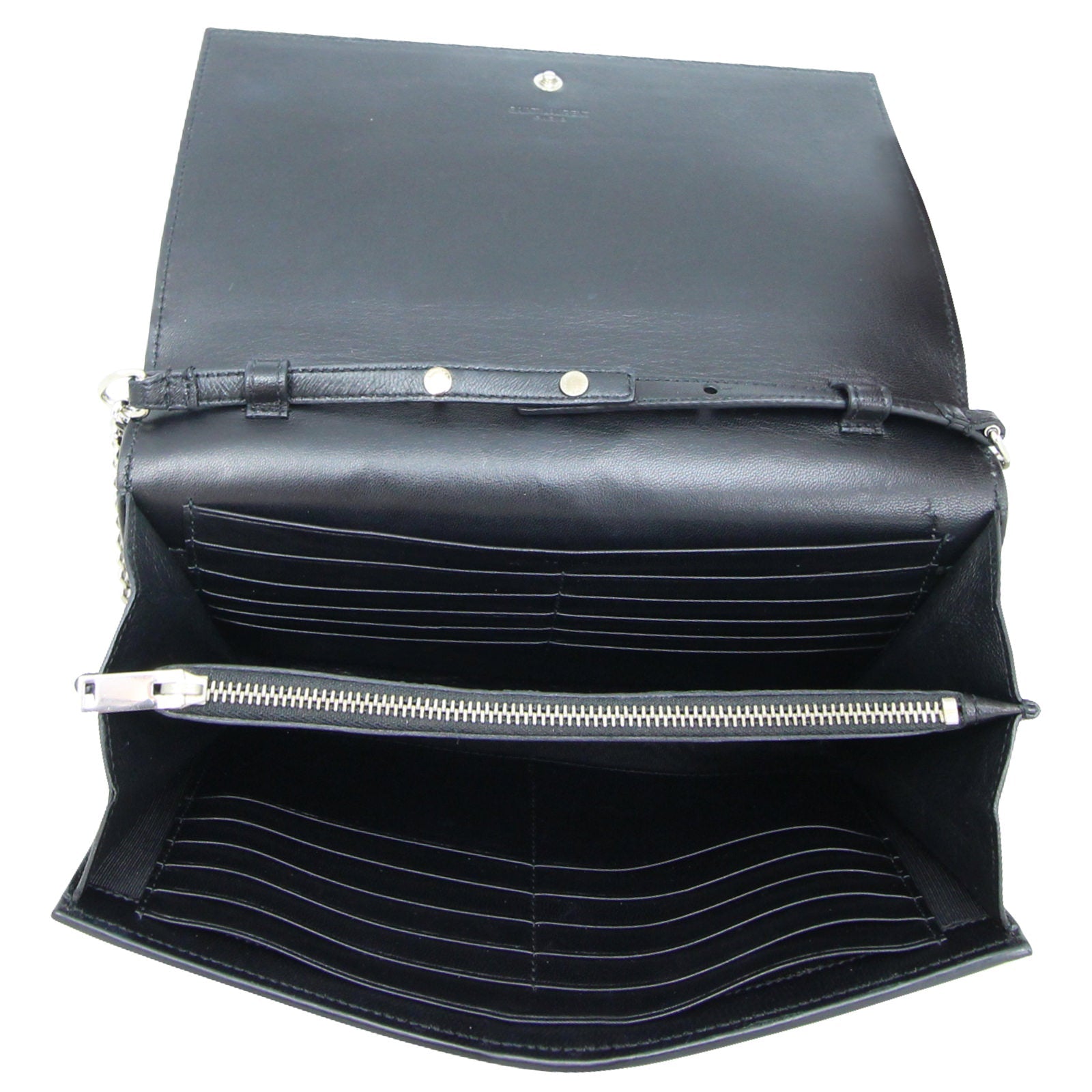 Saint Laurent Crocodile Embossed Chain Wallet