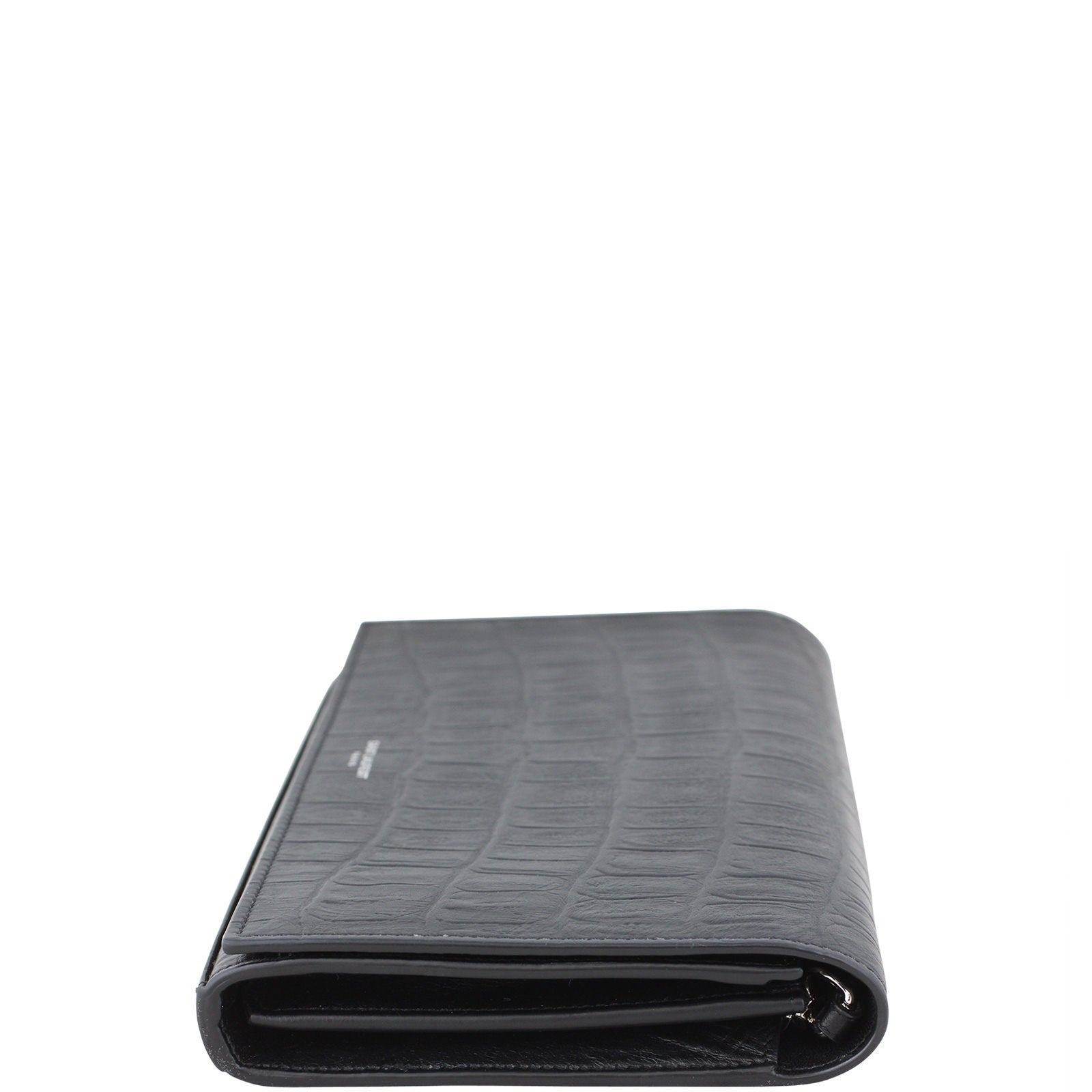 Saint Laurent Crocodile Embossed Chain Wallet