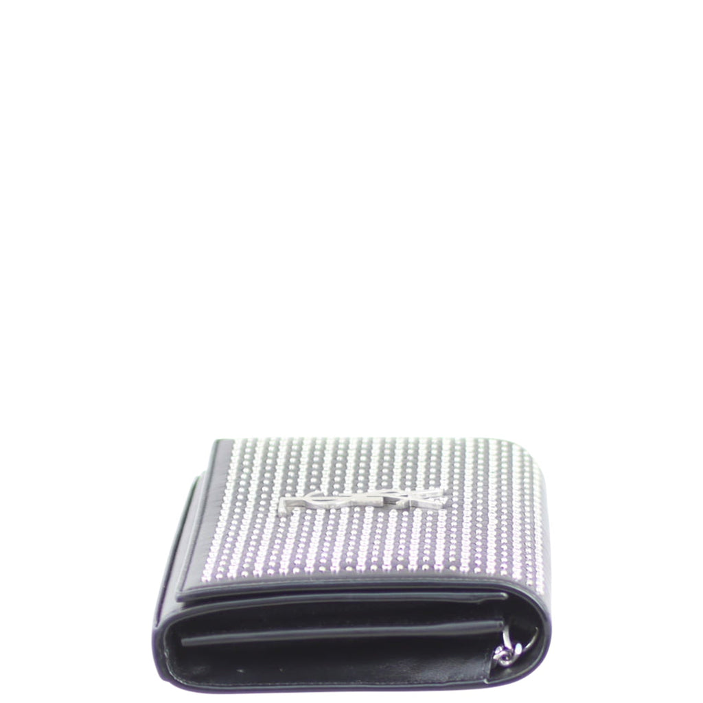 Saint Laurent Microstud and Rivet Kate Chain Wallet