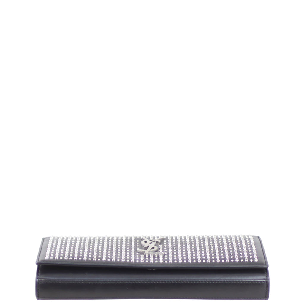 Saint Laurent Microstud and Rivet Kate Chain Wallet