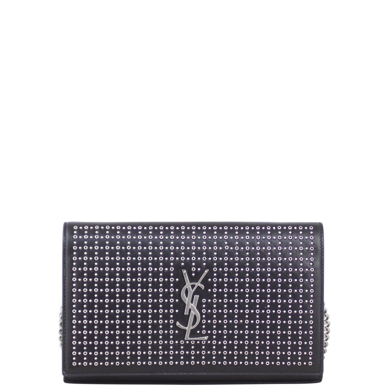 Saint Laurent Microstud and Rivet Kate Chain Wallet