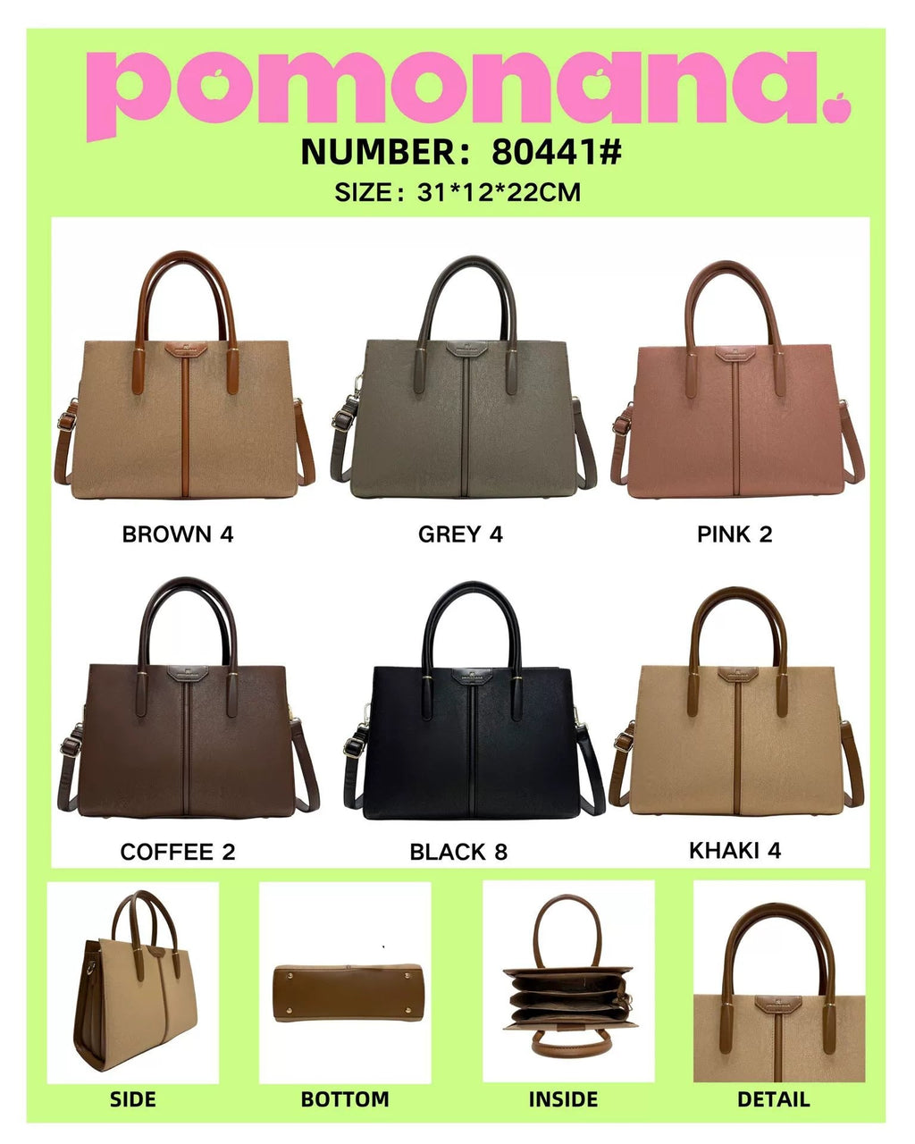 Pomonana Handbag for Women – Luxury Fashion Handbag 80441
