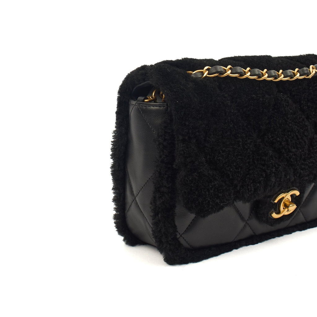 Chanel Shoulder Bag Flap Bag in Black, Canvas