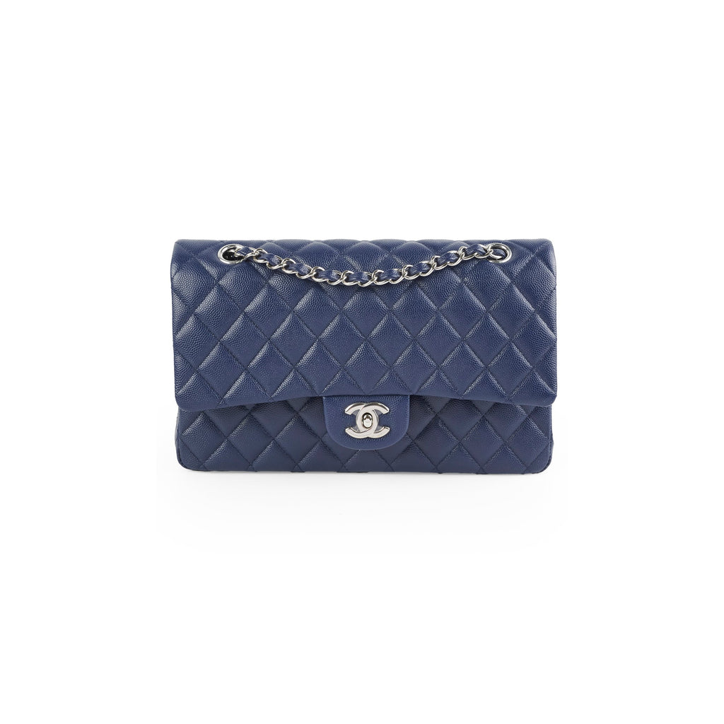 Chanel Caviar M/L Classic Flap Navy