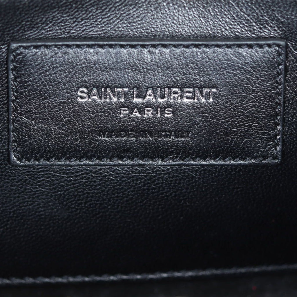 Saint Laurent Kate Tassel Chain Bag Original Small Croc-Embossed