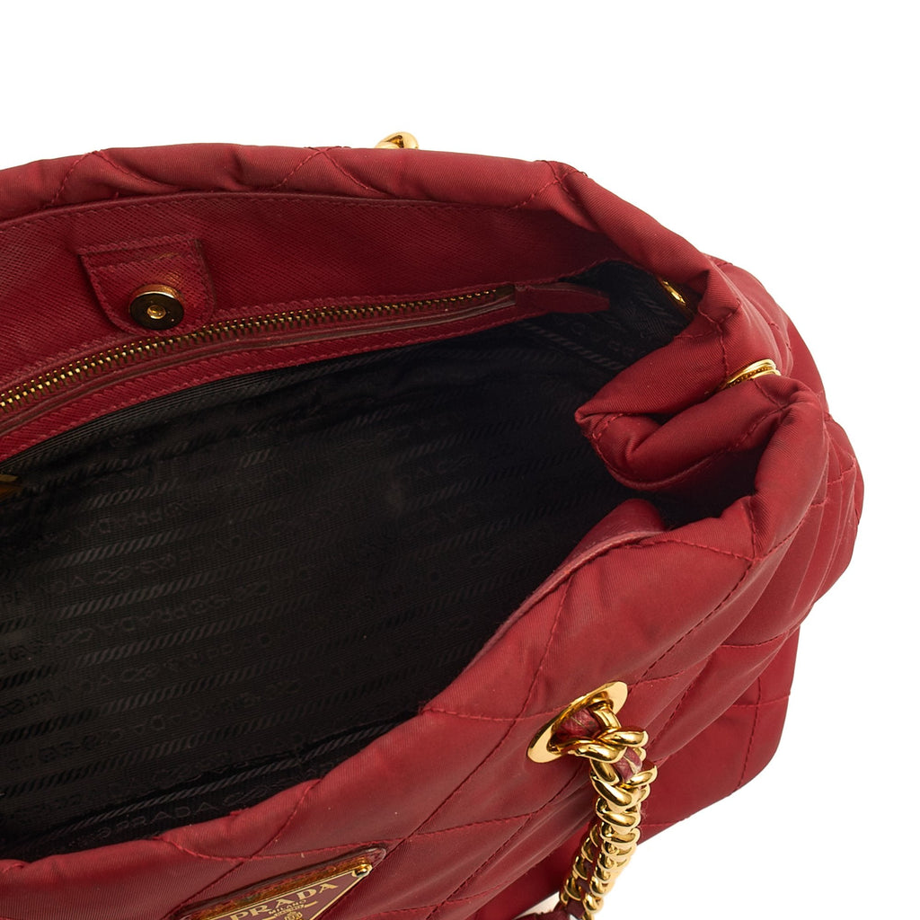 Prada Tote Nylon Tote Bag in Red, Nylon