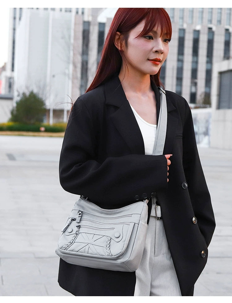 New Fashion All-match Middle-aged and Elderly Mother's Bag Large Capacity Shoulder Crossbody Bag 8026