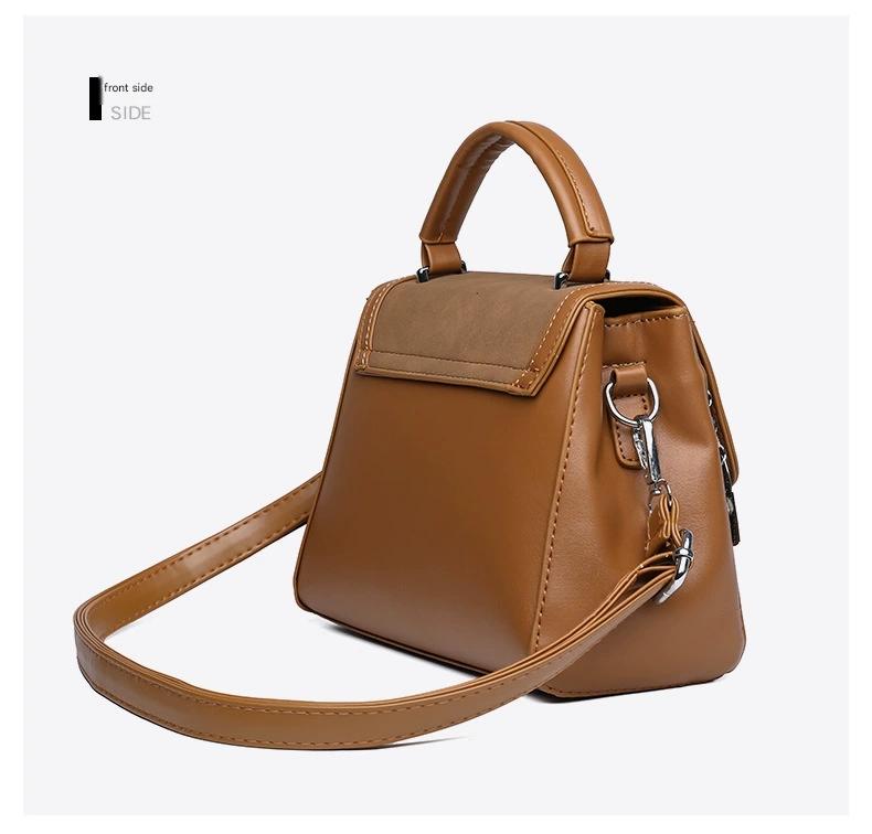 New Trendy Contrasting Soft Leather Crossbody Bag YC-9830