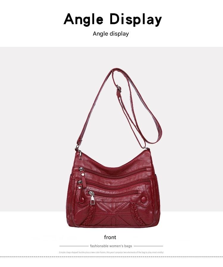 New Fashion All-match Middle-aged and Elderly Mother's Bag Large Capacity Shoulder Crossbody Bag 8026