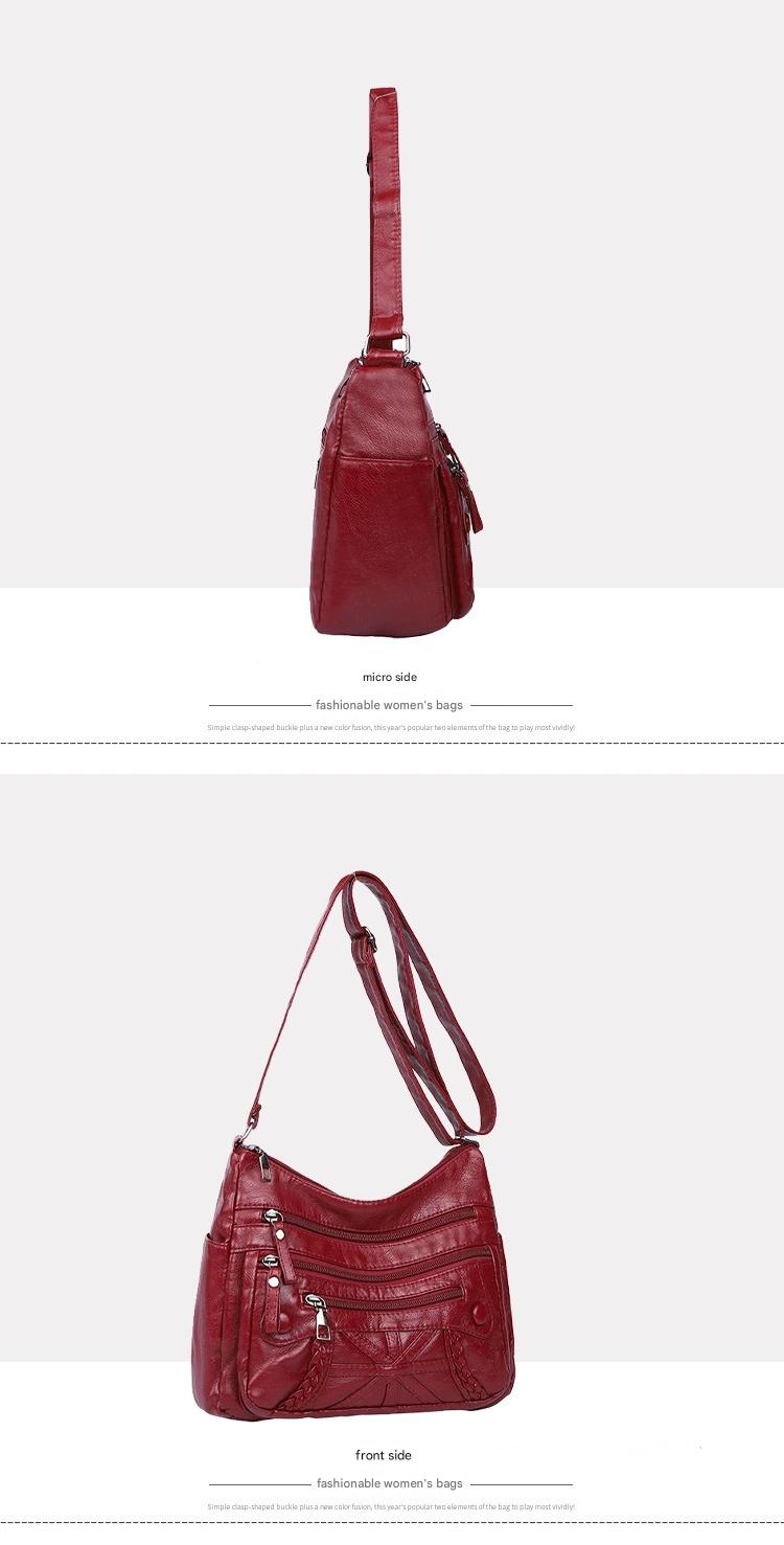 New Fashion All-match Middle-aged and Elderly Mother's Bag Large Capacity Shoulder Crossbody Bag 8026