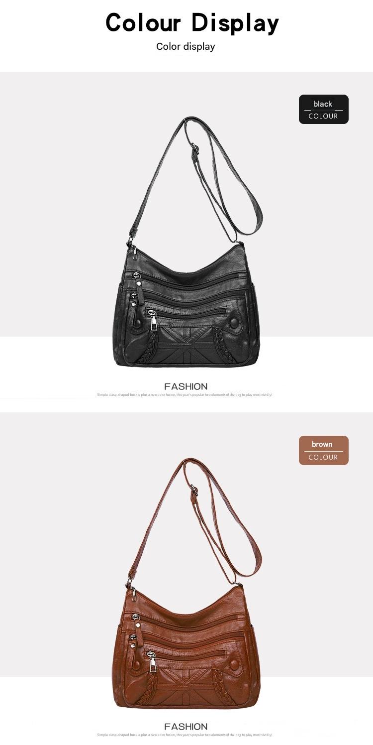 New Fashion All-match Middle-aged and Elderly Mother's Bag Large Capacity Shoulder Crossbody Bag 8026